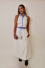 White Striped Vest and Skirt Set