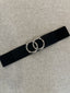 Black Double Circle Buckle Belt