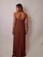 Brown Strapless Long Dress