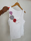 Crochet Flowers Tank Top White