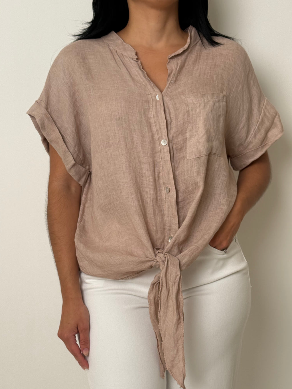 Melody Linen Tie Top