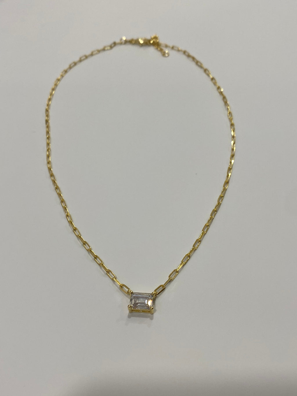 Emerald Cut Drop Necklace