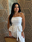Eyelet Peplum Sleeveless Top