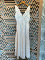 White Waist Design Long Dress