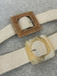 Square Buckle Raffia Belt