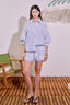 Striped Volume Sleeve Top