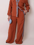Woven Knit Mix Wide Pants