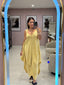 Mustard Satin Long Dress