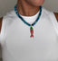 Mixed Blue Stones Fish Necklace