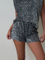 Grey Sequins Short