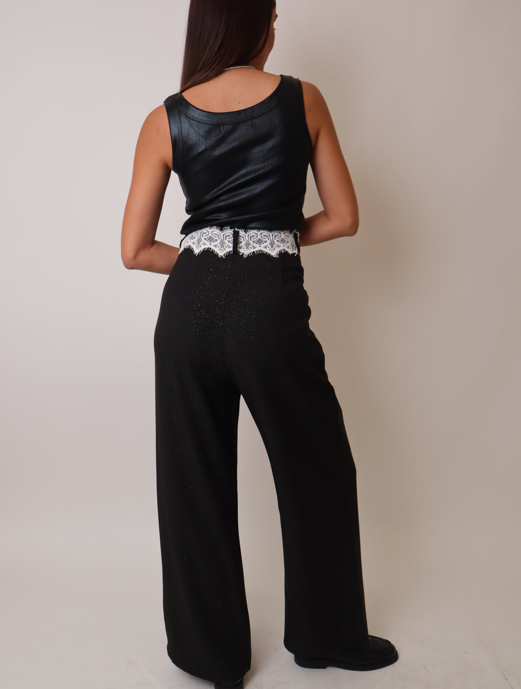 Black Lace Detail Pant