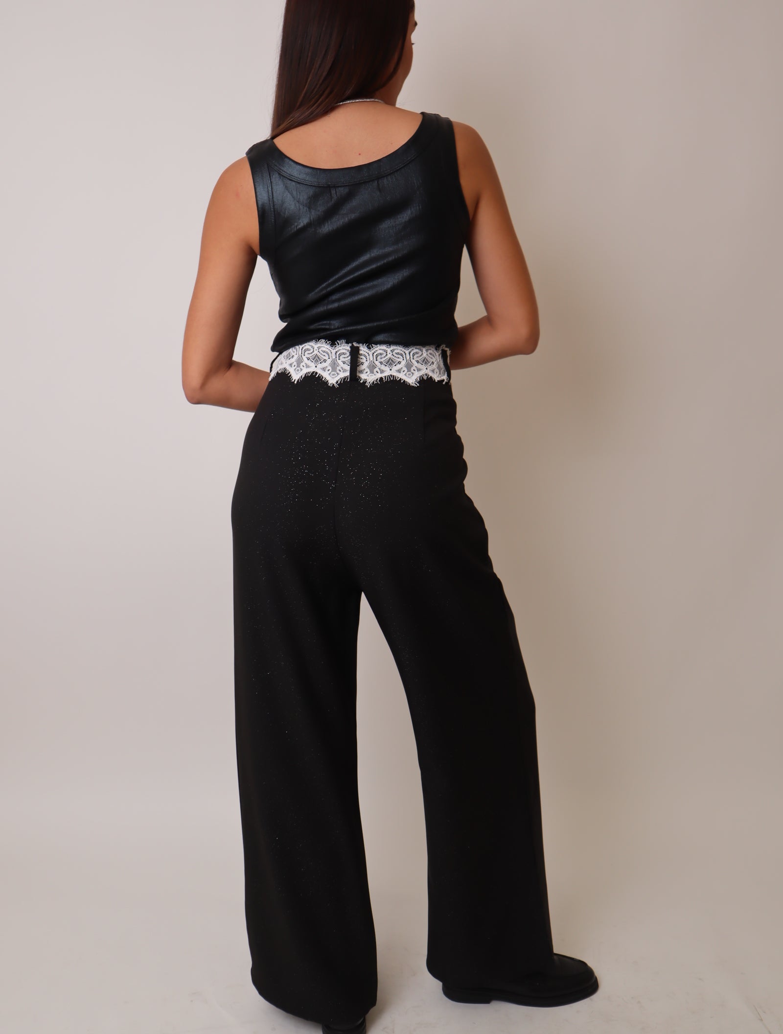 Black Lace Detail Pant