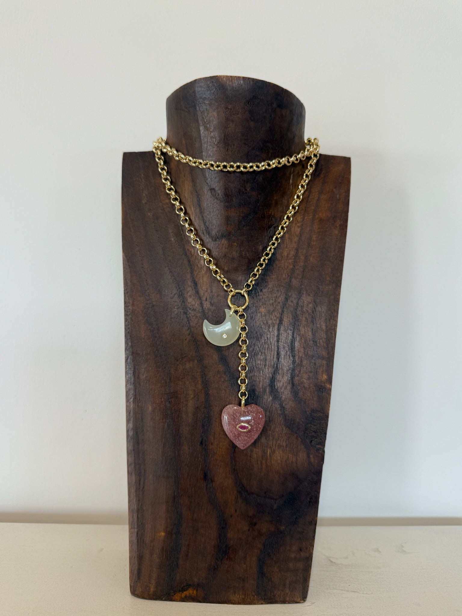 Lariat Chain Stones Necklace