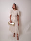 Cream Flowers Embroidered Dress