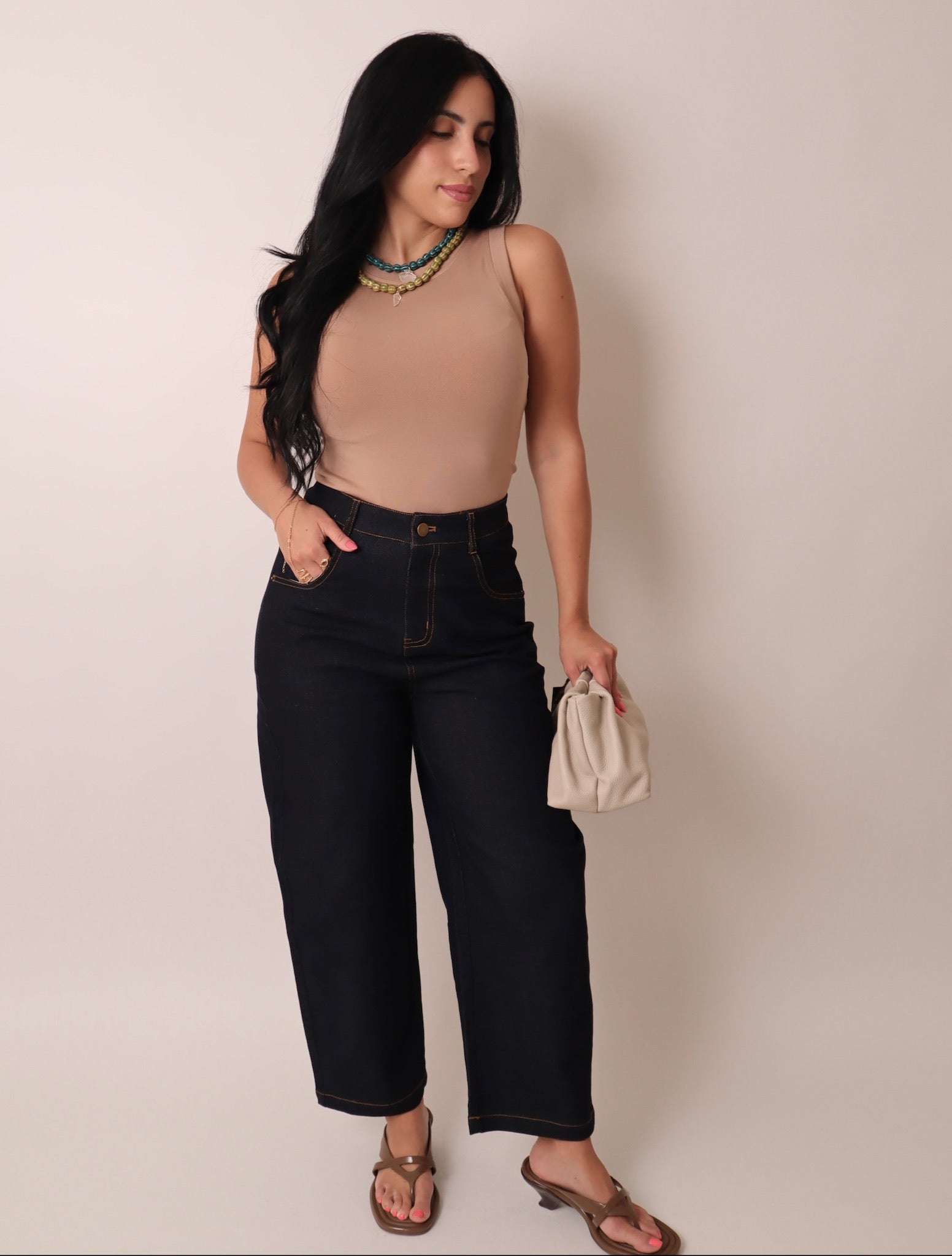 Casual Fit Barrel Pants
