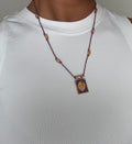 Purple Heart Pendant Thread Necklace