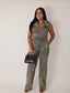 Dark Denim Sleeveless Jumpsuit