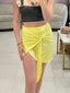 Solana Mini Skirt - Satin Yellow