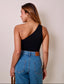 One Shoulder Crepe-Bodysuit
