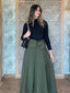 Olive Bow Midi Skirt