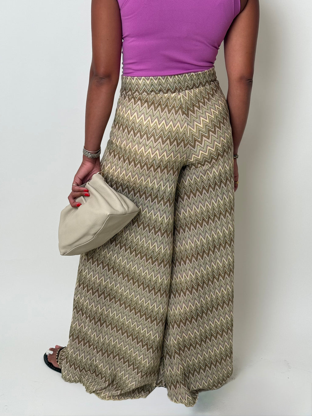 Chevron Print Green Pant