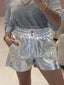 Silver Leather Short