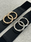 Black Double Circle Buckle Belt