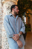 Blue Striped Linen Men Shirt