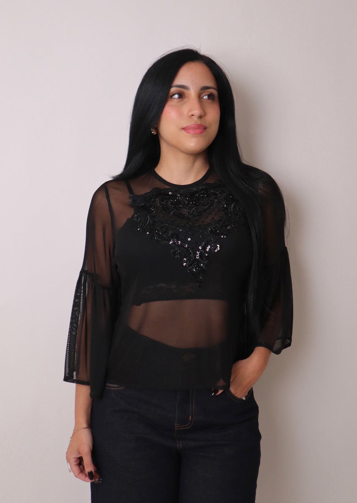 Alessia Black Blouse