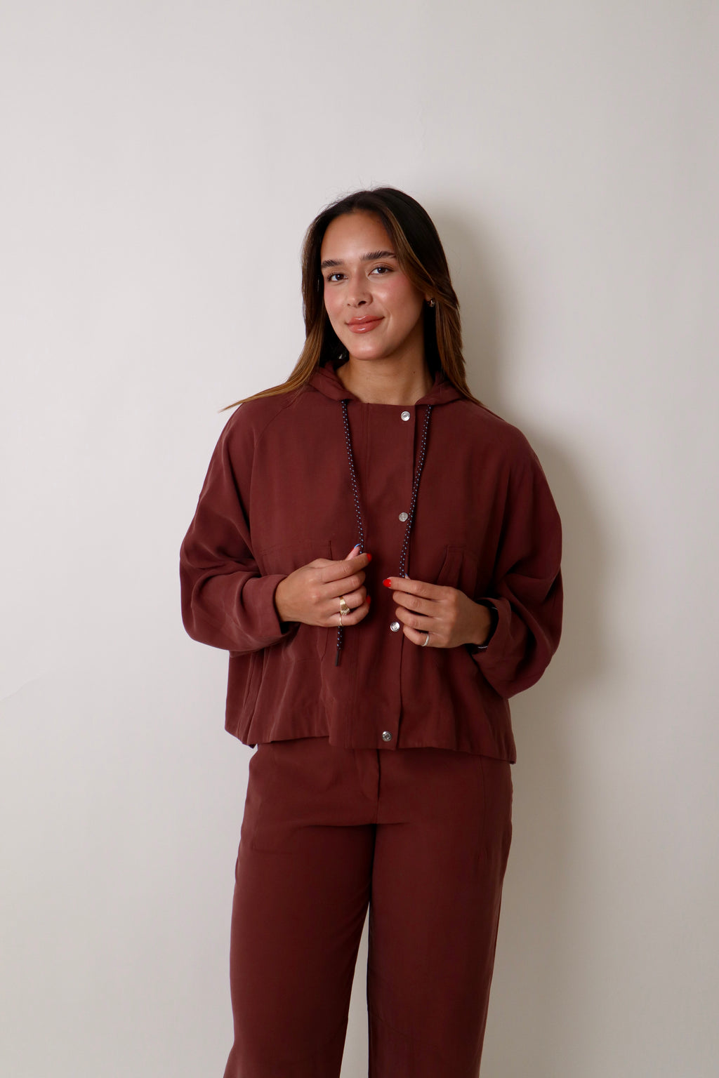 Adjustable Hood Pockets Jacket
