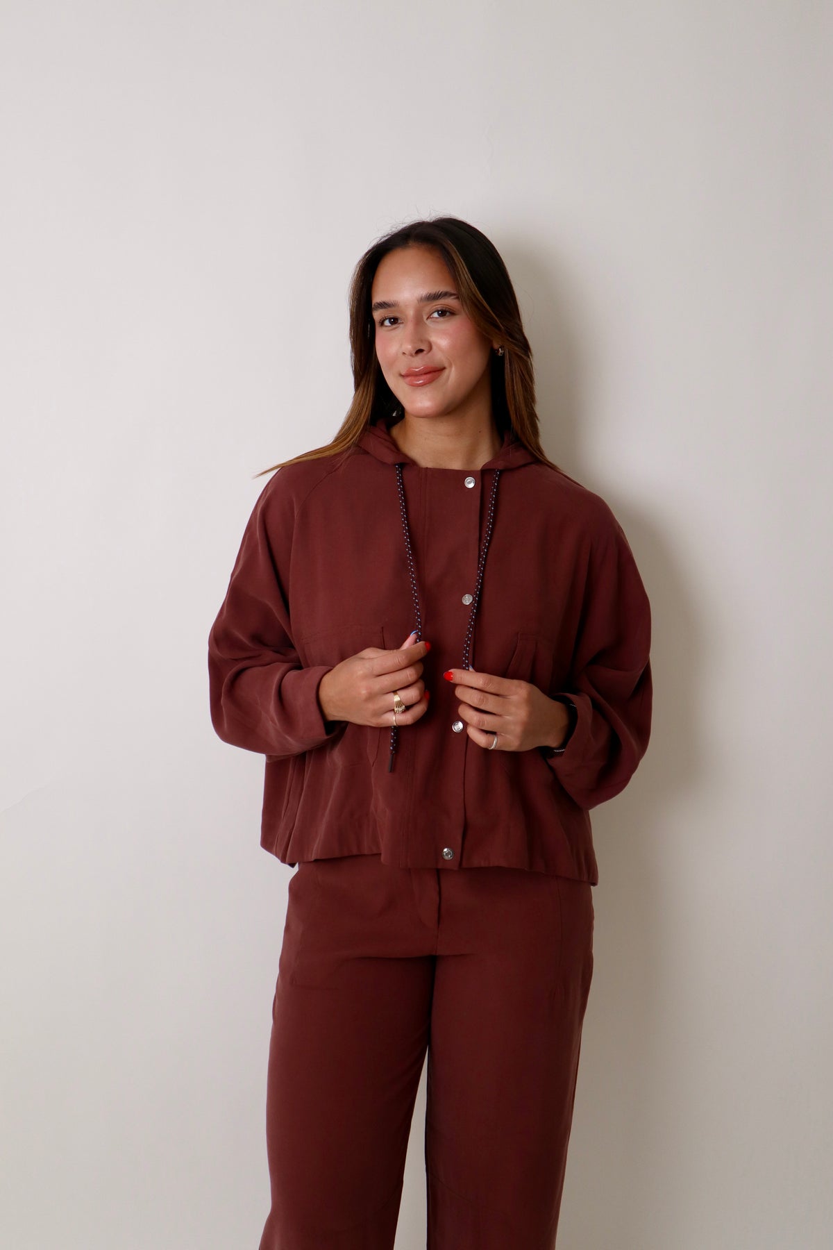 Adjustable Hood Pockets Jacket