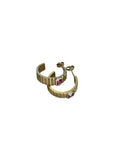 Gold Stripes Hoops Earrings
