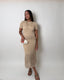 High Rise Ribbed Sweater Flared Midi Skirt