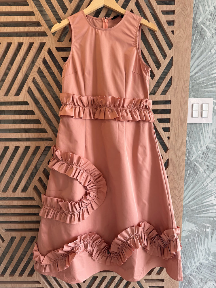 Peach Long Sleeveless Dress