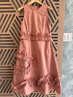 Peach Long Sleeveless Dress