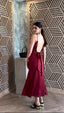 Burgundy Satin Dress