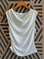 White Cowl Neckline Top