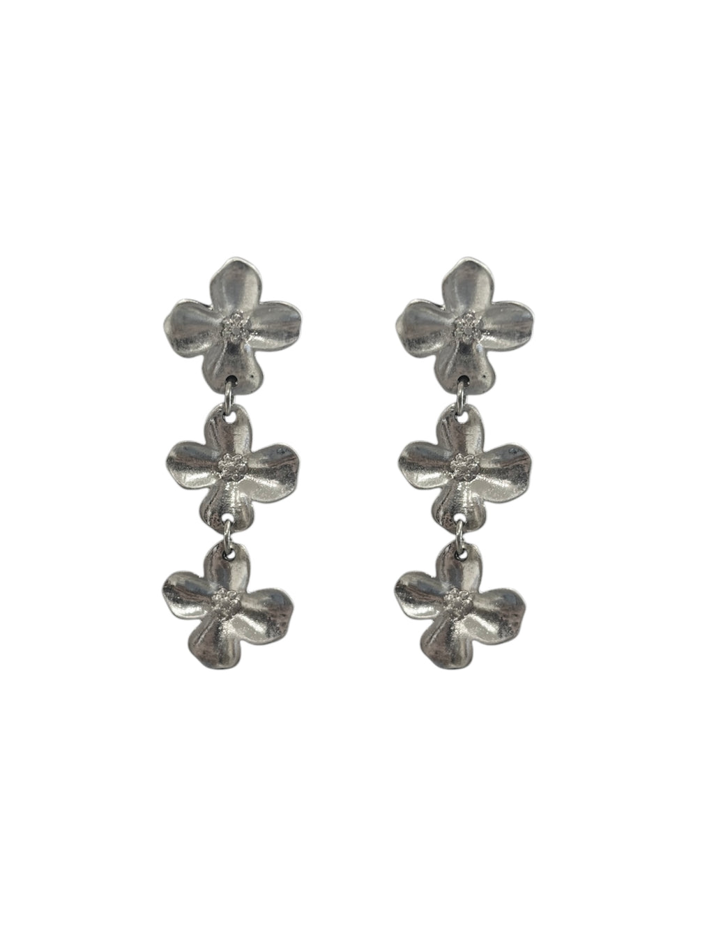 Silver Flowers Earrings