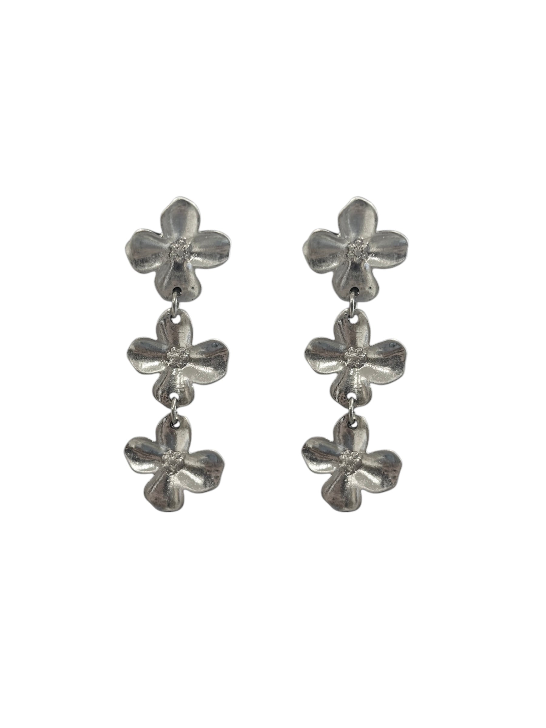 Silver Flowers Earrings