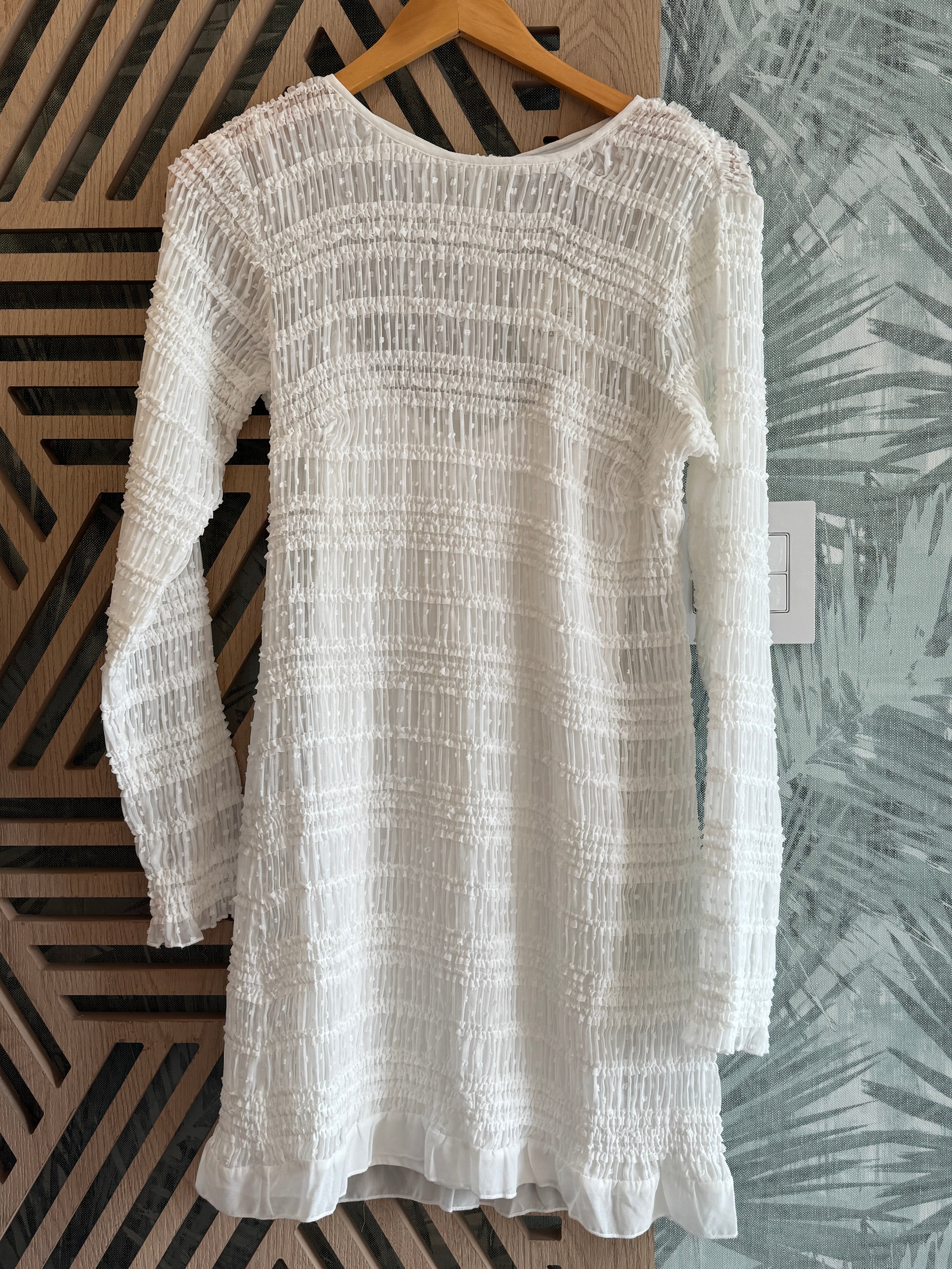 White Texture Mini Dress