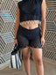 Black Crochet Sequins Short