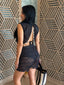 Black Crochet Sequins Short