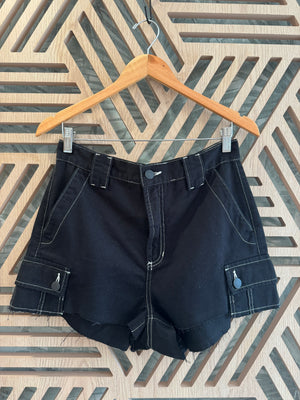 Black Cargo Short Pant