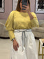 Mustard Open Sleeves Top