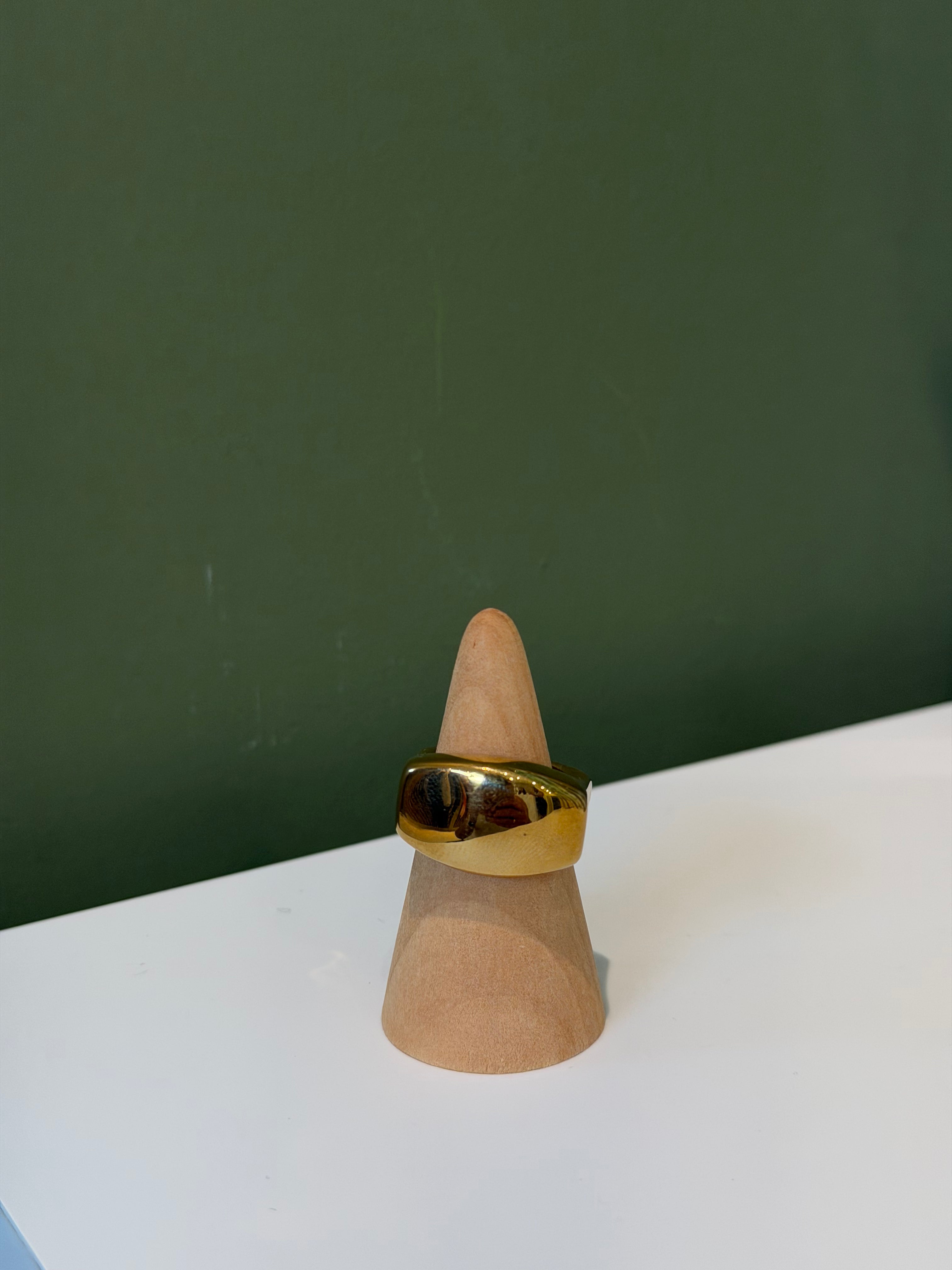 Gold Bold Rectangle Ring