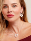 Lucite Covered Pearl Flower Charm Chain Necklace