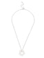 Lucite Covered Pearl Flower Charm Chain Necklace