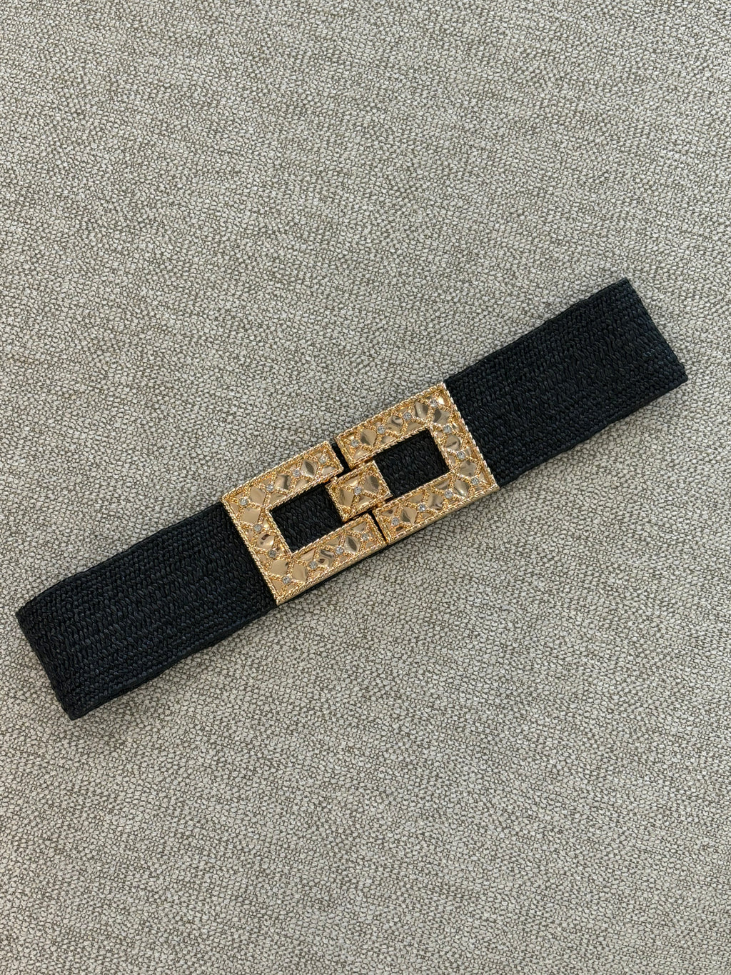 Black Raffia Belt