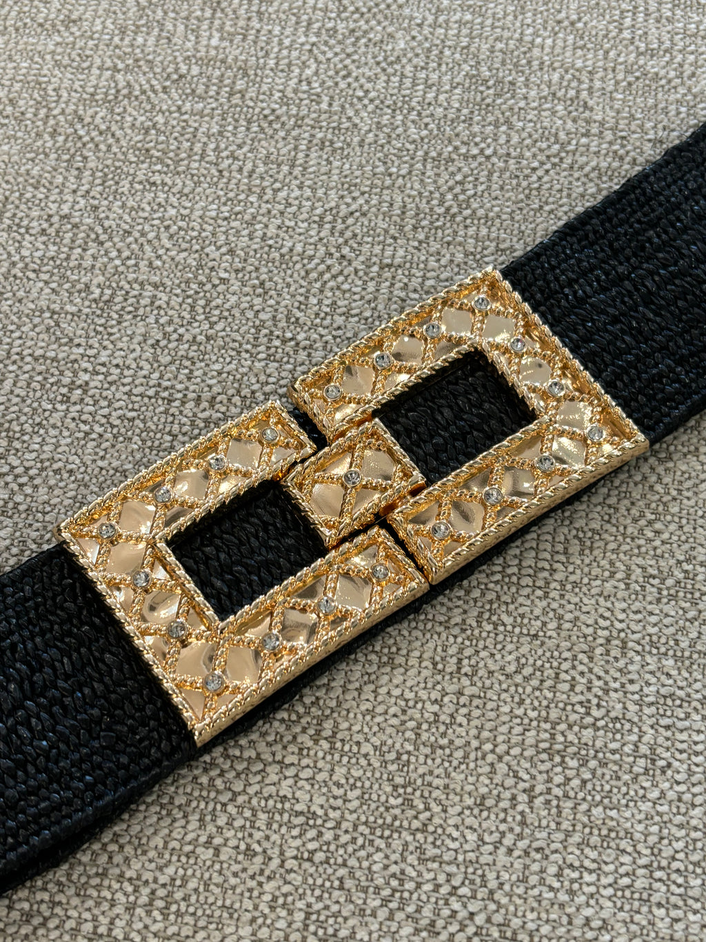 Black Raffia Belt