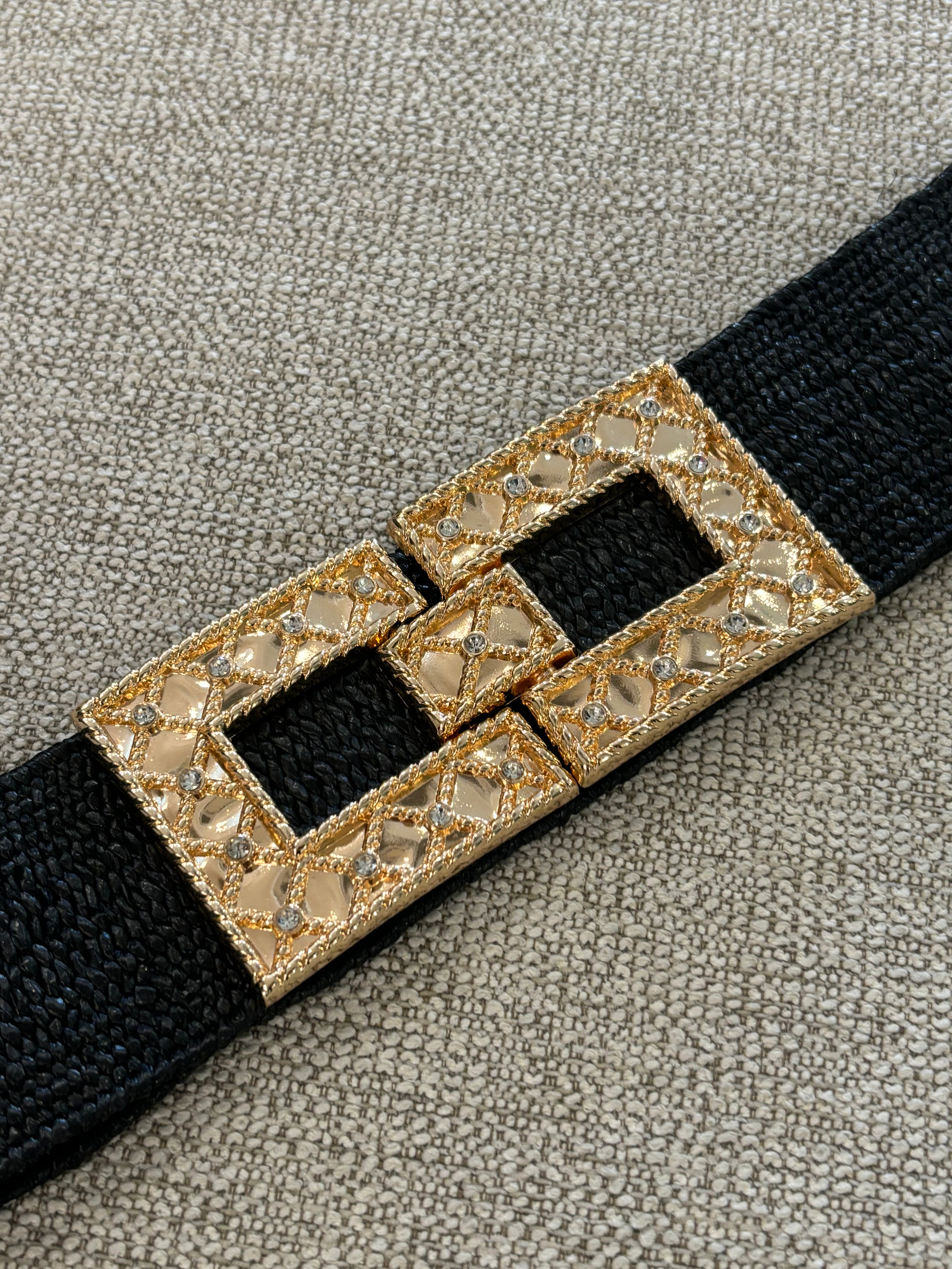 Black Raffia Belt